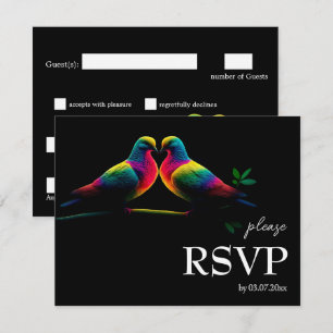 Met dieetwensen. Doves of Promise budget RSVP Kaartje