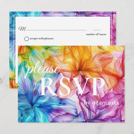 Met dieetwensen Ethereal Bloom RSVP (Voorkant / Achterkant)