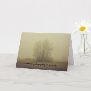 Met diep medeleven - met een boom in de mist kaart