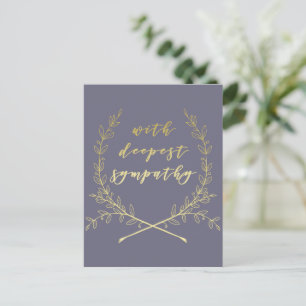 Met diepste medeleven - Eenvoudige elegante gouden Briefkaart