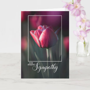 Met diepste medeleven rijke roze tulp kaart