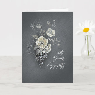 Met diepste medeleven Zachte waterverf bloemen Kaart