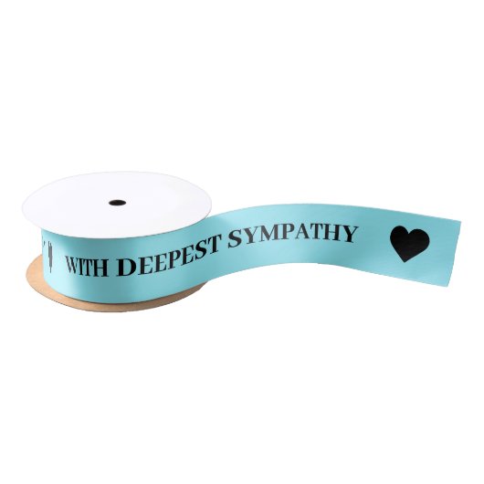 Met diepste sympathie Aqua Ribbon Satijnen Lint (Spoel)