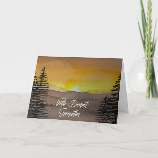 Met diepste sympathie Aquarel zonsondergang Kaart