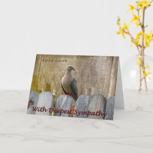 Met diepste sympathie duif kaart (Gele Bloem)