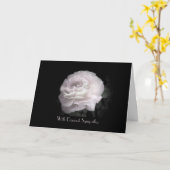 Met diepste sympathie, elegante Bleke roze roos Kaart (Gele Bloem)