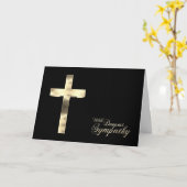 Met diepste sympathie Gouden Kruis Condoleance Kaart (Gele Bloem)