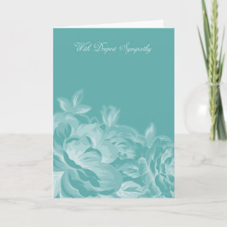 Met Diepste Sympathie in Blauwe en Witte Bloemen Kaart
