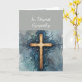 Met diepste sympathie Kruiskruis Jezus Christelijk Kaart (Gele Bloem)