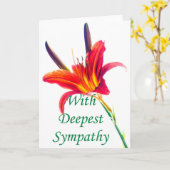 Met diepste sympathie Lily bloemenkaart Kaart (Gele Bloem)
