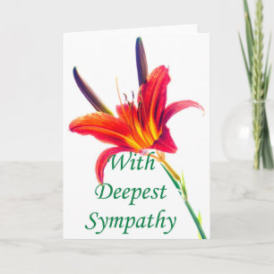 Met diepste sympathie Lily bloemenkaart Kaart