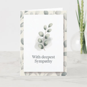 Met diepste sympathie – minimalistische gevouwen K Bedankkaart