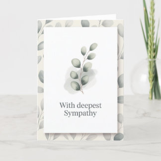 Met diepste sympathie – minimalistische gevouwen K Bedankkaart