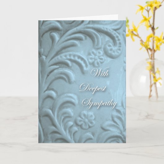 Met diepste sympathie, Plant vormen in blauw Kaart (Gele Bloem)