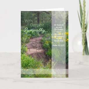 Met diepste sympathie Psalm 23:3 KJV 5x7 Kaart