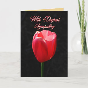 Met diepste sympathie rode tulp kaart