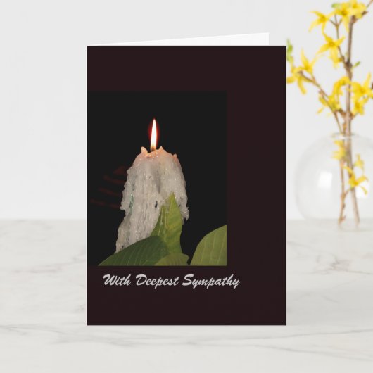 Met diepste sympathie, verbluffende kaars kaart (Gele Bloem)