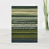 Met diepste sympathie, verlies van neef, draden kaart (Voorkant)