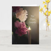 Met diepste sympathie voor witte en roze pioenen kaart (Gele Bloem)