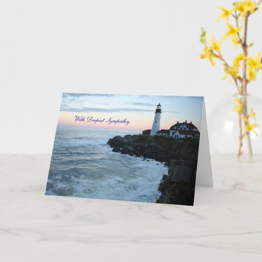 Met diepste sympathie vuurtoren kaart (Gele Bloem)