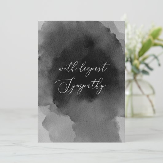Met diepste sympathie. Waterverf zwart script (Staand voorkant)