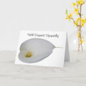 Met diepste sympathie, witte bloemenkaart kaart (Gele Bloem)