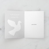 Met diepste sympathie witte duif condoleances kaart (Binnen)
