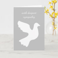 Met diepste sympathie witte duif condoleances
