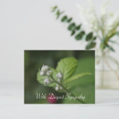 Met diepste sympathie, zomer wilde frambozenbloem briefkaart (Staand voorkant)