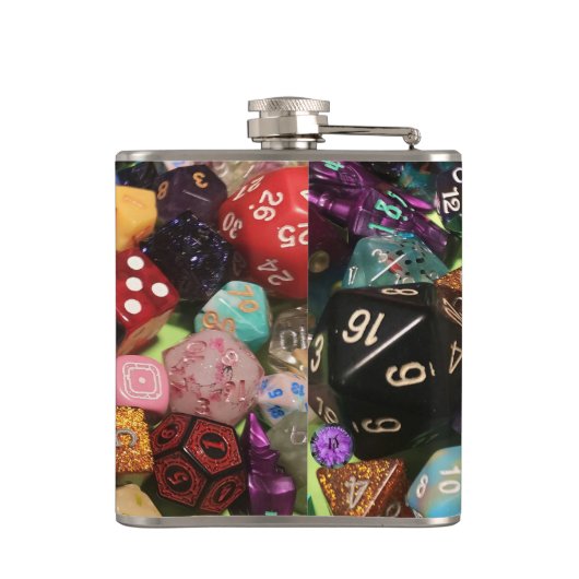 met dobbelsteen omwikkelde fles heupfles (Achterkant)