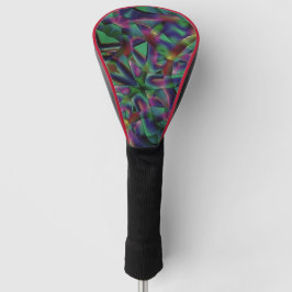 Met donkere kleuren vervlochten linten golfheadcover