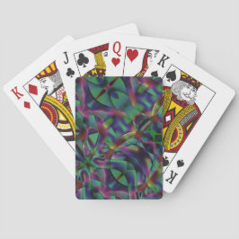 Met donkere kleuren vervlochten linten pokerkaarten