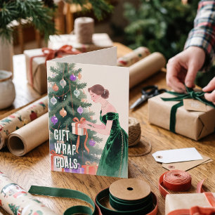 Met Draad Geschilderde Kunst Grappige Kerstcadea Feestdagen Kaart