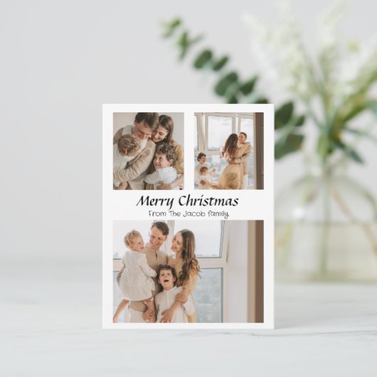 Met drie foto's met Kerstmis feestdagen (Staand voorkant)