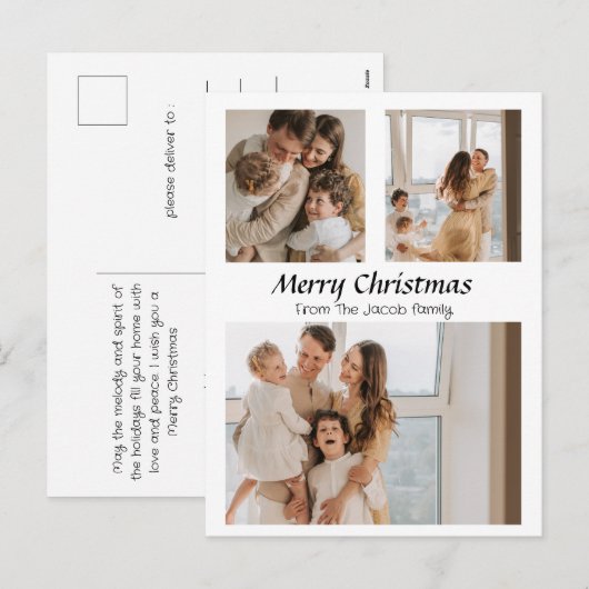 Met drie foto's met Kerstmis feestdagen (Voorkant / Achterkant)