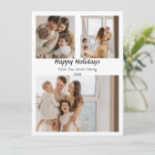 Met drie foto's met Kerstmis feestdagen Feestdagenkaart (Staand voorkant)