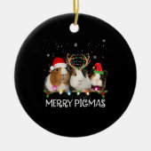 Met drie paigne kerstlampjes met kerstmis keramisch ornament (Voorkant)