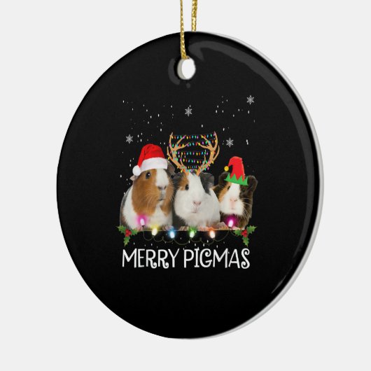 Met drie paigne kerstlampjes met kerstmis keramisch ornament (Links)