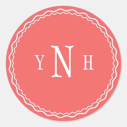  met drieletterige monogram ronde sticker (Voorkant)