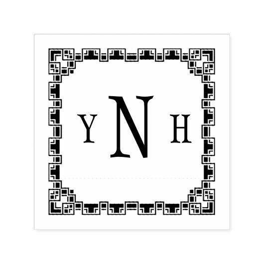  met drieletterige monogram  zelfinktende stempel (Design)