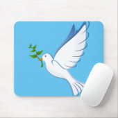 met duif gevleugelde olijftak muismat (Met muis)