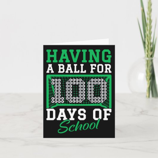 Met een bal voor 100 dagen schoolvoetbal 100th kaart (Voorkant)