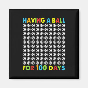 Met een bal voor 100 dagen schoolvoetbal 100th magneet