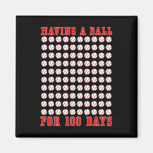 Met een bal voor 100 dagen van school 100th Baseba Magneet