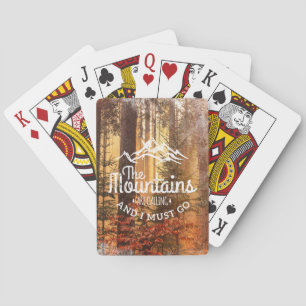 met een bergthema pokerkaarten