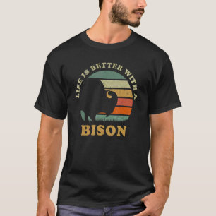 Met een bizon Native American Indian buffel T-shirt