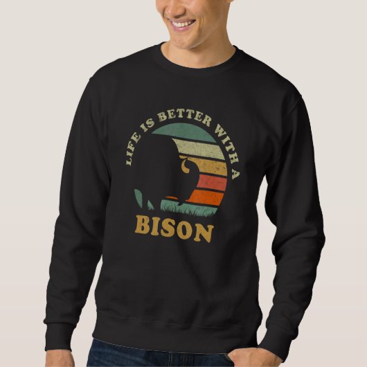 Met een bizon Native American Indian buffel Trui (Voorkant)