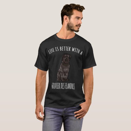 Met een Bouvier des Flandres Dog T-shirt (Voorkant volledig)