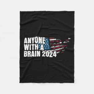 Met een Brain 2024 Election Humor T-shirt Fleece Deken
