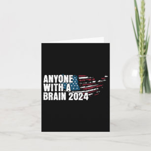 Met een Brain 2024 Election Humor T-shirt Kaart